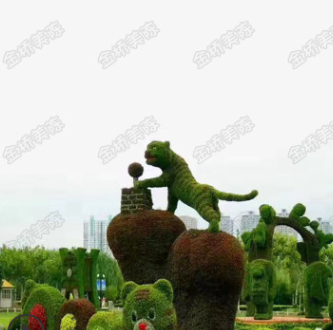 制作設計景區(qū)大型園林景觀新年綠植草皮動物植物造型仿真綠雕綠墻