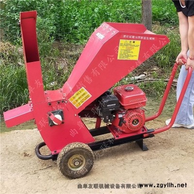 手扶皮帶傳動5-10公分樹杈粉碎機 干鮮枝條切片機操作視頻1