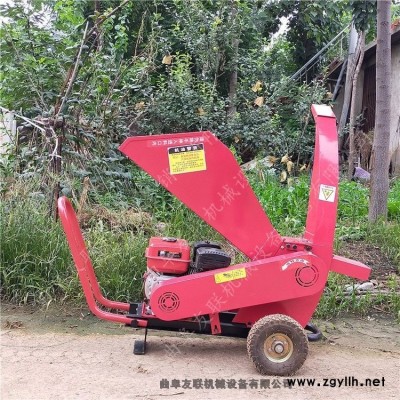 四輪后置式樹杈破碎機 昆明熱銷芒果園修剪枝條粉碎機 手推式干鮮枝條枯木破碎機1