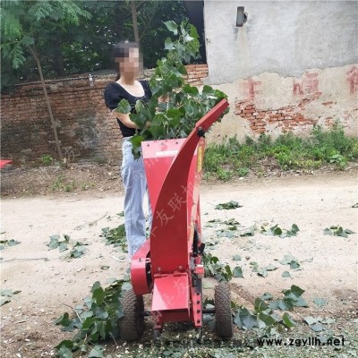 四輪后置式樹杈粉碎機 園林藤蔓落葉打碎機械 枝條切片機操作視頻1